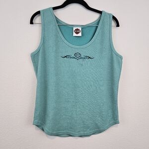 Blue Harley Davidson Ribbed Tank